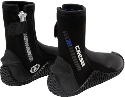 Cressi Unisex-Adult Korsor Semi-Rigid Sole Boots 3mm Stiefel mit halbstarrer Sohle zum Tauchen, Schwarz, S