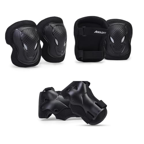 Image of Boldfit Cycling Protection Kit, for Adult, Knee Guard & Elbow Pad for Boys, Girls, Pad, Wrist Cycle Protection for Men, Adults & Boys