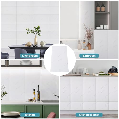Azulejos de mármol autoadhesivos 60x30cm revestimiento vinilo impermeable suelo pared 4