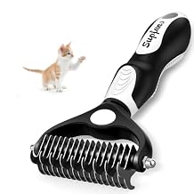 Cat shedding Tools I Cat Brush for Shedding I Undercoat Rake for Dogs and Cats I Deshedding Brush I Reduces Shedding 95% White Black-10