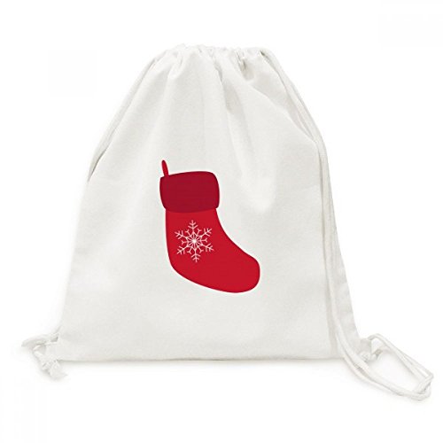 Sac à dos Noël flocon de neige en toile avec fermeture cordon fiable