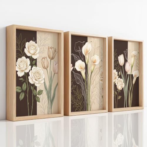 Lienzos artísticos florales para decorar dormitorios juveniles con estilo botánico vintage