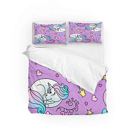 Housse de couette licorne en microfibre souple et confortable
