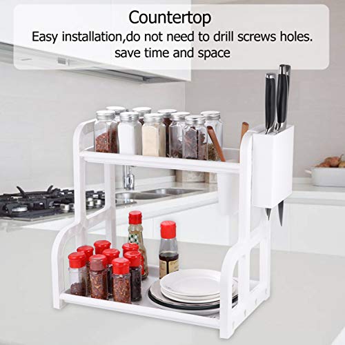 TOPBATHY Cremalheira Do Spice 2 Camadas Bancada Prateleira De Armazenamento de Plástico Suporte para