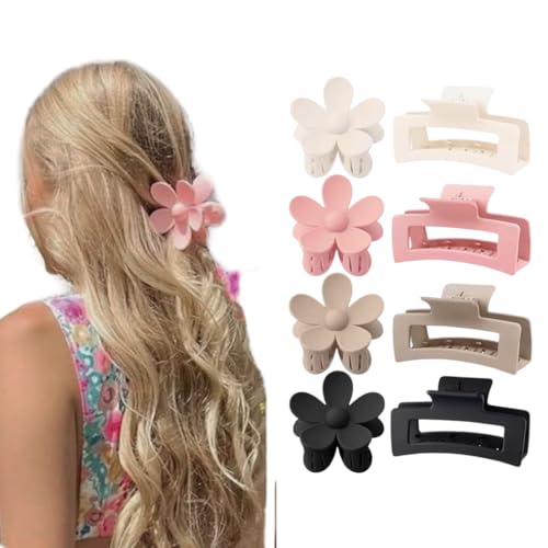 Pinzas pelo mujer, Pinzas pelo, Set 8 pinzas pelo, Pinzas pelo niña, Pinzas para el pelo, Pinza pelo grande, Clips pelo, Pinzas pelo adolescente (Set C - sin cepillo)