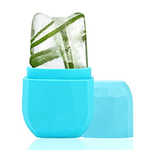 ANZUO Face Ice Roller Puffy Eye Ice Roller Beauty Silicone Ice Mold for Eye Puffiness Pain Relief Leak-Proof Icing Cube for Treatment - Blue