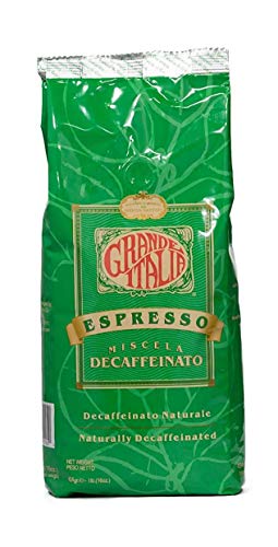Grande Italia Decaf Whole Bean Espresso, Miscela Decaffeinato, 1Lb #TOP18