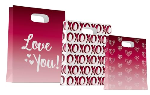 Folat B.V.- Folat 63791 Bolsas de regalo - Ombre Love - 3 piezas - Decoración Romantica Día de San Valentín Bodas Nupcial Aniversario y Compromiso, Multicolor (FT-108)