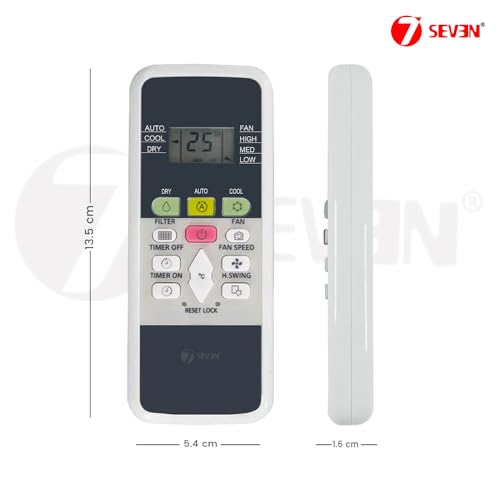 Image of 7SEVEN Compatible AC Remote for Hitachi Split AC and Window Air Conditioner The Model of Remote Control is 220A, Exact Match with Original Remote No Pairing Required use New AAA Alkaline Battery.