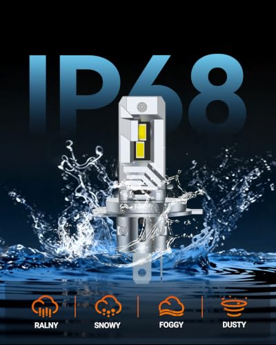 Image of SEALIGHT H4 Fog Bulbs, 55000LM 1000% Brightness H4 Light Bulbs, 6500K Cool White Bulbs with 18000RPM Fan, Plug and Play ATV /UTV, 12-Year Extended Lifespan IP68 Waterproof, Pack of 2
