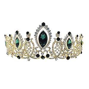 Hktec Bruiloft, bruidskroon, vintage, barok, koningin, kroon, prinsessenmeisje, tiara, diadeem, hoofdband, kristal, strass, verjaardag, feest, kroon, eindexamenbal, feest, Halloween, kostuum, haarsieraad