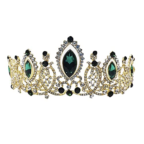 Hktec Bruiloft, bruidskroon, vintage, barok, koningin, kroon, prinsessenmeisje, tiara, diadeem, hoofdband, kristal, strass, verjaardag, feest, kroon, eindexamenbal, feest, Halloween, kostuum, haarsieraad