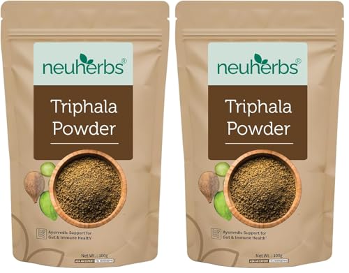 Image of Neuherbs Organic Triphala Powder - 100 GM | Triphala Churna For Gut, Immune & Intestinal Health | Helps Relieve Constipation | Herbal Supplement | Quick Acidity & Gas Relief | Certified Organic