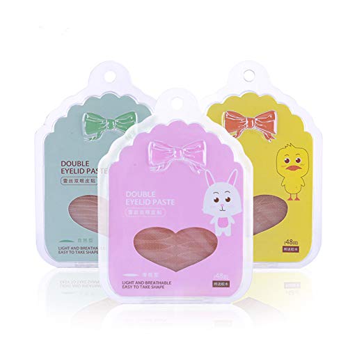 JACA 3 TYPE Ultra Invisible Fiber Lace Eyelid Lift Kit Double Eyelid Tape Stickers LATEX FREE, NON-SURGICAL - Instant Eyelid Lifting Tape perfect for hooded, droopy, uneven, or mono-eyelids, NO GLARE
