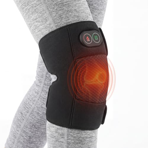Telepepe Knee Massager Cordless Knee Heating Pad for Knee Pain Relief Heated Knee Brace with Heat and Vibration Massage 30 Minutes Auto-off Gifts for Seniors Women Men(Single)