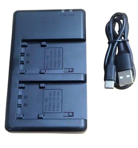 USB Dual Battery Charger Compitable for Sony Batterys NP-FV100 NP-FH100 NP-FV70 NP-FH70 NP-FH30 NP-FH50 NP-FP30 NP-FP50 NP-FP70/FP71 NP-FP90 Battery Modal-image-21