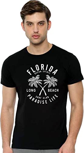 Image of Flurida Long Beach Surf Club Paradise Life Men's Black T-Shirt