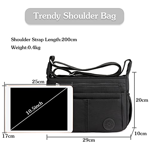 FANDARE Casual schoudertas voor dames, lichte schoudertas, waterdicht, nylon, voor sporttas, werktas, reizen, vrije tijd… - Image 4