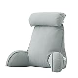 Coussin de lecture avec appuie-tête détachable et poche latérale -...