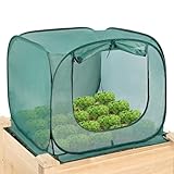 2 Packs Garden Netting for Raised Beds, Crop Cage, Pop up Plant Covers- 30% Sunblock Shade Cloth with Metal Anchoring Spikes - Protects Plants Against Birds and Small Animals - 40'x40'x30'(H)