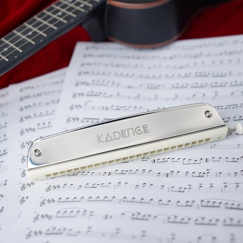 Image of Kadence SC24 Touring Series 24-Hole Chromatic Harmonica (Mouth Organ) | C Major | ABS Comb with Brass Reed Plates & Stainless Steel Coverplates | Includes Fiber Case | Chrome