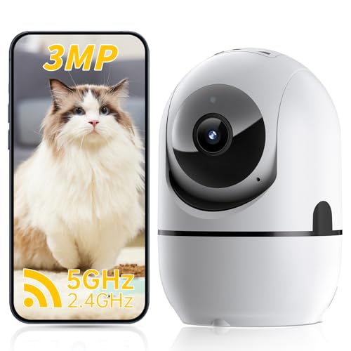 【2025新登場・5G/2.4G WiFi対応】JUFLSKY ペットカメラ 300万画素 防犯カメラ 360°PTZ機 iPhone/Android スマホ対応 Alexa対応 双方向通話 人体検知 動体検知 TFカード/クラウド 24h常時録画 警報通知 家族共有 見守りカメラ ベビーモニター 室内 猫犬 赤ちゃん 年寄り介護 留守番 日本語説明書