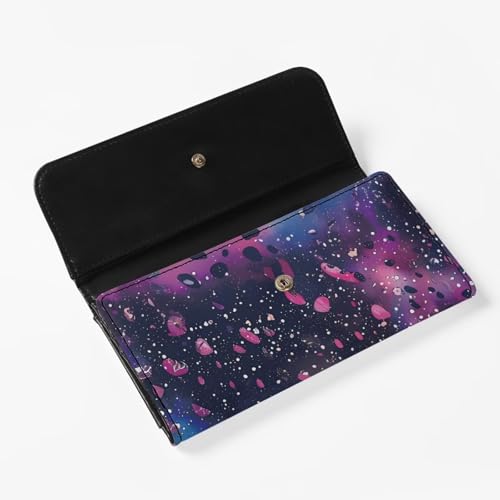 Image of AFPANQZ Starry Leopard Pattern Women Wallet Soft Leather Designe, Travel Party Shopping Outdoor Vintage Phone Holder Pockets