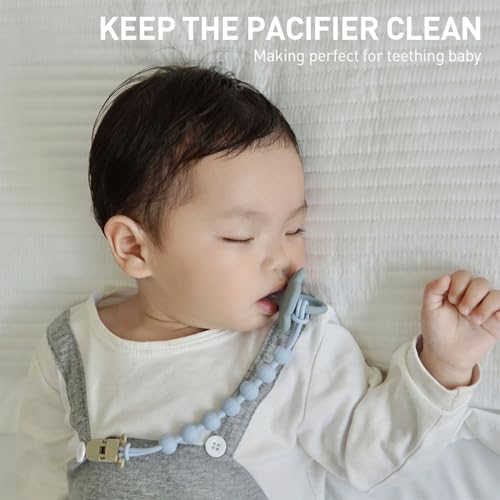 Image of SNOWIE SOFT 2pcs Anti Lost Pacifier Chain Strap Pacifier Clip for Toddlers Silicone Pacifier Clip Silicone Soother Toy Silicone Baby Pacifier Clip Teething Relief Teether Toy Pacifier