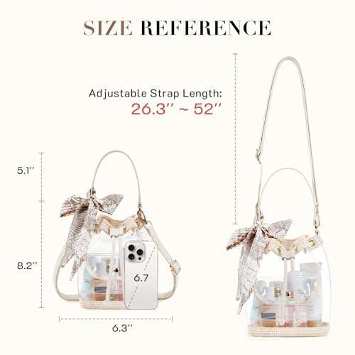 Image of Missnine Clear Bag for Stadium Approved, Clear Crossbody Bucket Bag Transparent PVC Purse for Women, Concert Stadium Events