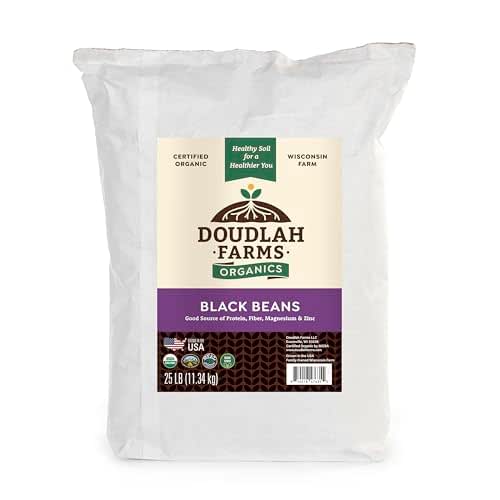 Organic Dried Black Beans 25 lb, Unsalted, Low-Sodium, Non-GMO, Farmed