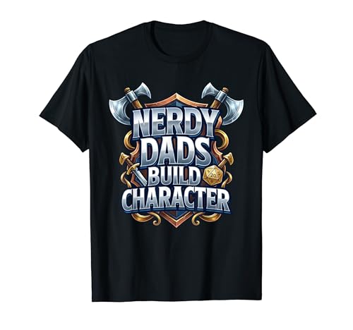 Nerdy Dads Build Character Funny RPG Dice Tabletop Gamer T�V���c