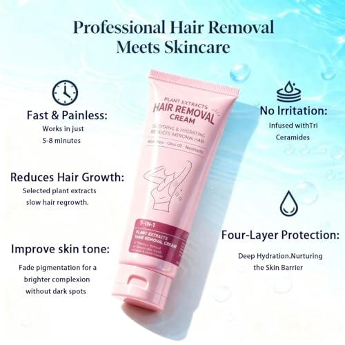 3.5OZ Full Body Hair Removal Cream for women on Arms, Legs, Underarm, Bikini with Aloe, Ceramides, Hyaluronic Acid & Niacinamide | Soothing, Gentle, Fresh, Slow Regrowth,No Dark Spots, Sensitive Skin