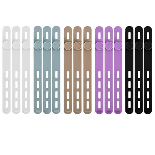 15 Pcs Cable Ties Silicone Cable Ties Reusable Cord Organizer for Charger Cables Hair Dryer Home & Office Flexible Cord Wraps for Electrical Wires (15 Pcs Cord Organizer)