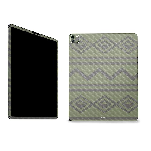 Image of MightySkins Carbon Fiber Skin Compatible with Apple iPad Pro 12.9 inch M2 6th Gen (2022) Full Wrap Kit - Green Western | Protective, Durable Textured Carbon Fiber Finish | Easy to Apply | Made in The USA