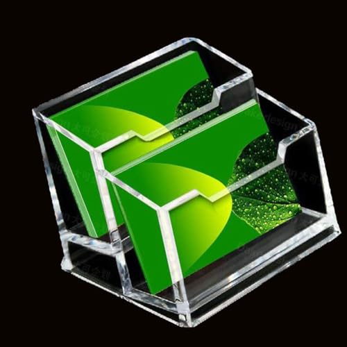 Image of DAHSHA 2 - Tier Premium Acrylic Transparent Crystal-Clear Visiting Business Card Holder /Display Stand Desk Organizer For Office Table
