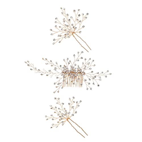 NOLITOY 1 セット ブライダル帽子 結婚式の髪 結婚式用のヘアジュエリー ブライダルベール パールヘアクリップ 母親 櫛 ヘアコーム 花嫁の髪飾り くし 亜鉛合金 Golden