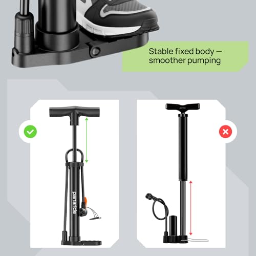 Bike Pump Floor, Advanced Bike Tire Inflator, Bicycle Hand