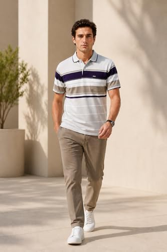 Image of GODFREY Half Cotton Polo T Shirt for Man with Pocket - Regular Fit Mens Collar Tshirt