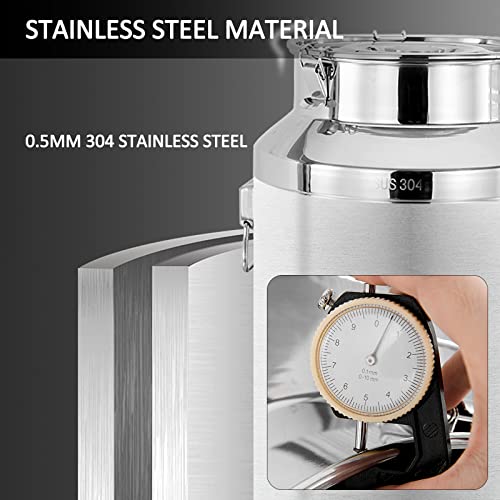 Contenedor De Transporte para Almacenamiento De Leche De Acero Inoxidable 304 De Alta Resistencia con Tapa Sellada De Silicona Y Grifo Contenedor Grande para Almacen,64l 40 * 54cm