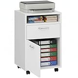 MATÉRIAUX DE QUALITÉ : meuble sous bureau conçu et fabriqué en panneaux de particules robustes pour assurer un usage prolongé. Excellent niveau de finition : poignées en métal, cache vis, charnières robustes