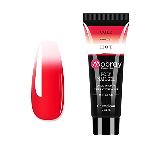 Thermal 15ml Poly Nail Gel Finger Extension Nail Art Manicure Temperature Color Changing Acryl Gel Varnish Hybrid UV LED Hard Builder Nail Gel Polis (MOB-15ml-PGW01)-image-15