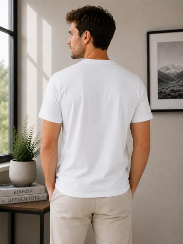 Image of BLUE FOG Summer Casual Wear Regular Fit Cotton Blend Half Sleeve Round Neck |T-Shirt for Men's(101)