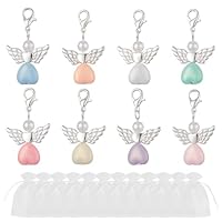 12 Stück Schutzengel Anhänger,Kleine Glücksbringer Schutzengel Schlüsselanhänger+12 Stk Organza Beutel,Anhänger Geschenkanhänger Gastgeschenke,Für Geburtstag Taufe Hochzeit Kommunion Party Dankeschön