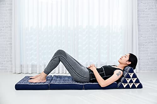 Image of Leewadee Thai Foldable Floor Mat 67 x 21 inches Kapok with Backrest
