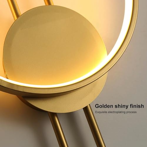 Image of Groeien 12W | 3 Color Modern LED Long Linear Ring Wall Sconce Gold Wall Light for Bedroom Living Room Corridor Lighting Fixtures Wall Mount (Linear Ring, 1, Count)