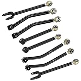 Frenzybro 8Pcs Front Control Arm Kit Rear Upper Lower Control Arms Suspension Replacement for Jeep Wrangler 2007-2017 Wrangler JK 2018 0-6