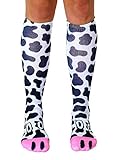 Living Royal Fun Themed Knee High Socks (Cow) Fun Designs 3D Print, Colorful and Durable - One Size...