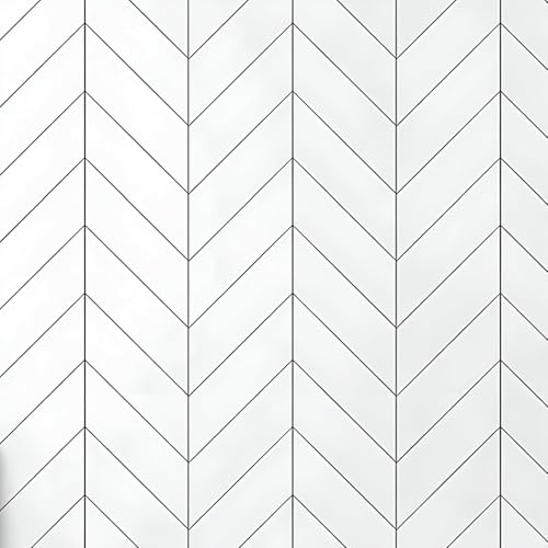 Image of White Line Wallpaper for Wall - Peel and Stick Self Adhesive Removable Waterproof PVC Wall Sticker for Home & Office Decor 45 x 300 CM (Pack of 1)