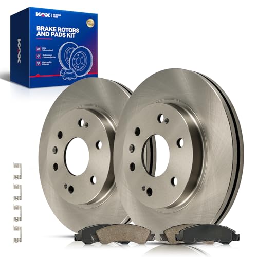Image of KAX Front Brake Kit, OE Brake Rotors and Ceramic Brake Pads | Fits Chevrolet /GMC /Cadillac-Silverado 1500 / Sierra 1500 /Suburban /Tahoe, Yukon /Suburban 1500 / Yukon XL /XTS /Avalanche /Yukon XL 1500