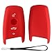 Velsman Car Smart Key FOB Silicone Case Cover Protector Holder Compatible with BMW Trapezoid Style Key with Wrist Strap - 3 Buttons - Please Double Check Your Key Configuration and Shape(Red)